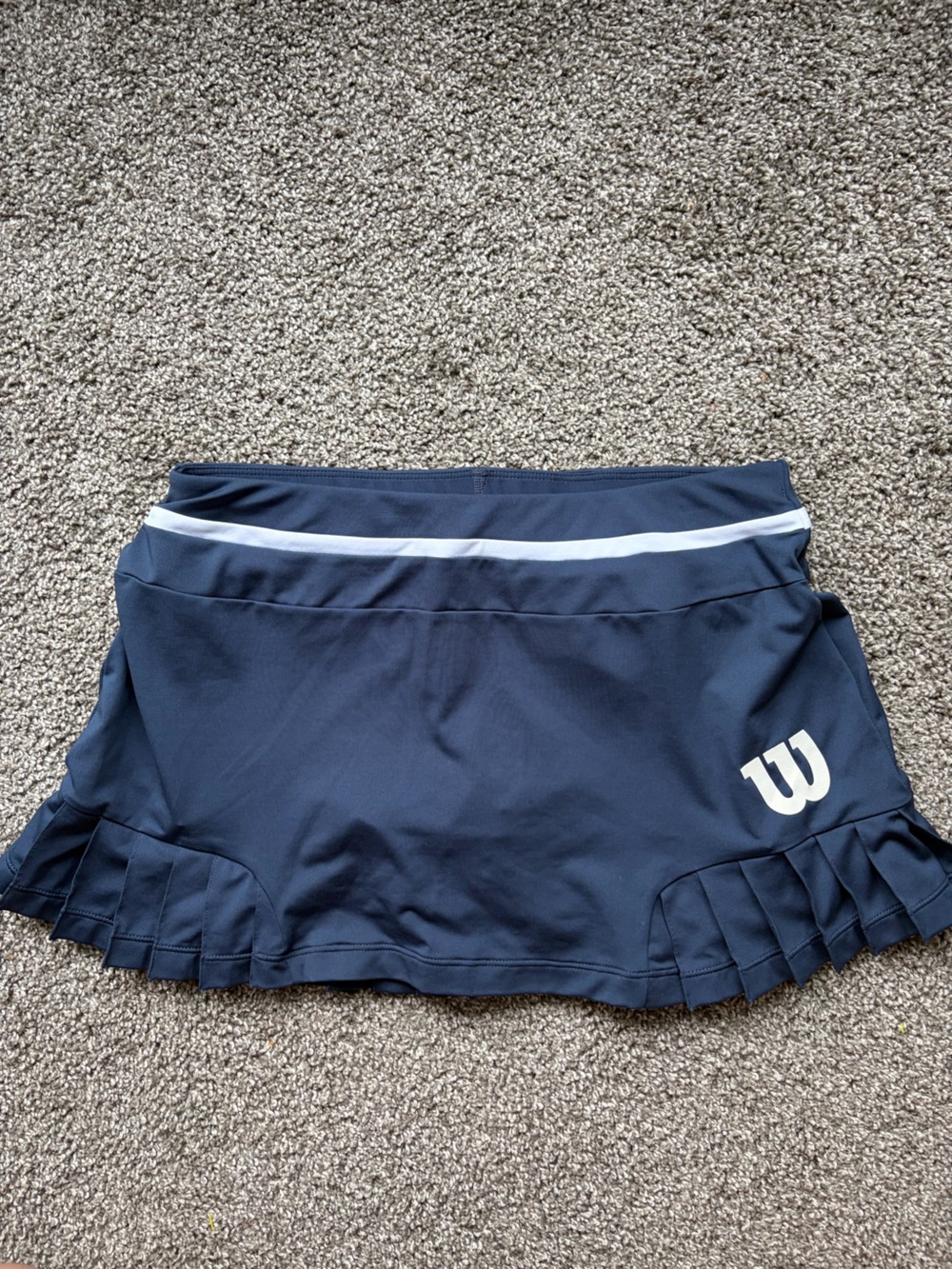 Wilson Navy Athletic Tennis Skort with White Stripe